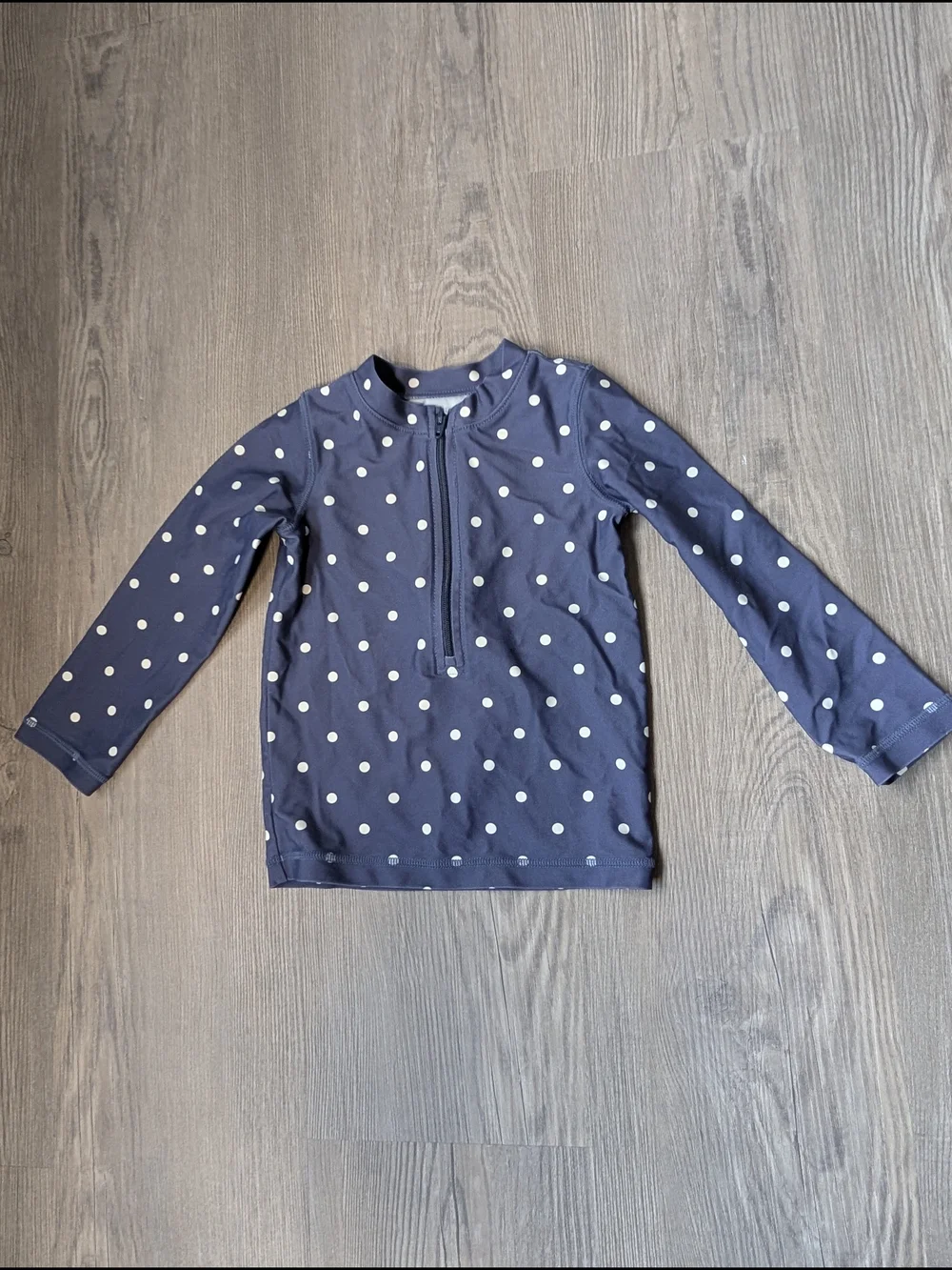 Primary Kids‎ Navy Polka Dot Long Sleeve Rashguard Swim Top 18-24 Months